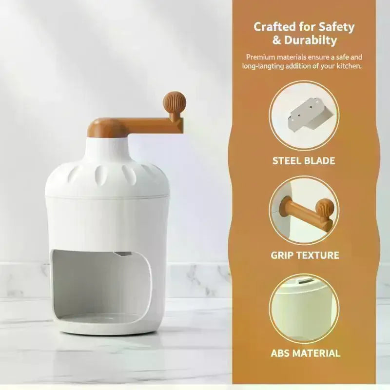 Shaved Ice Machine Small Manual Ice Crusher Home Hand-cranked Machine Making Smoothie Machine Practical Portable Ice Cream Tools Qme