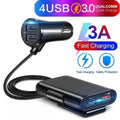 Universal 4 Ports USB Car Charger Front Seat Back Seat QC3.0 Quick Charging USB Adapter for Car Charger USB Fast Charger Qme Default Title