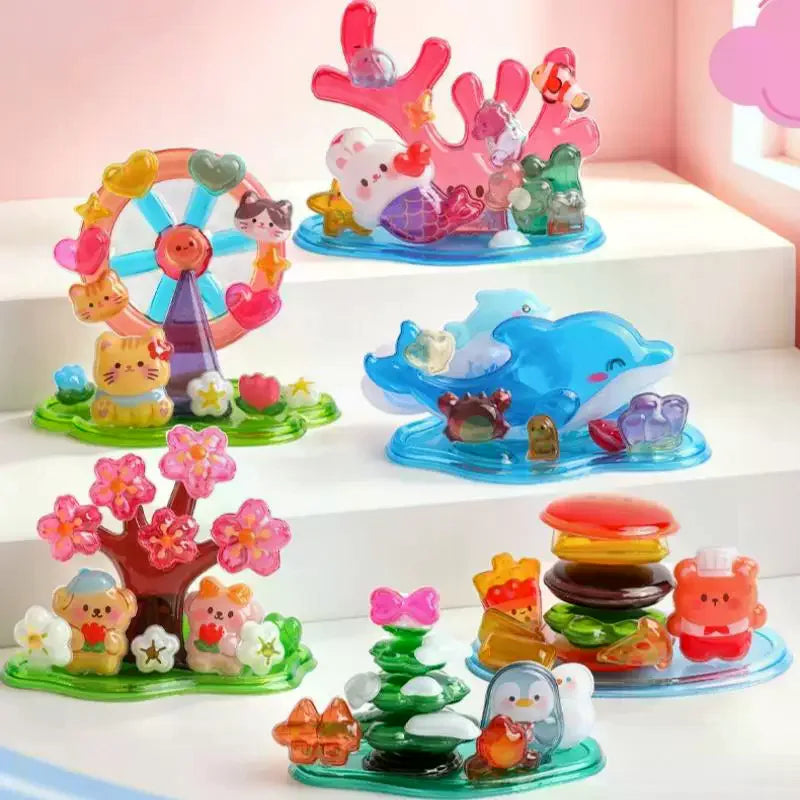 3D Stacked Crystal Stickers Cute Animal Girls Boys Classroom Prizes Qme