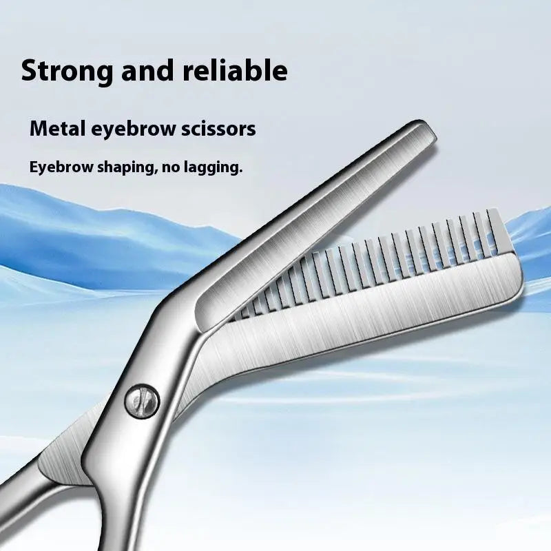 Professional Eyebrow Trimming Scissors Stainless Steel Combs Grooming Qme