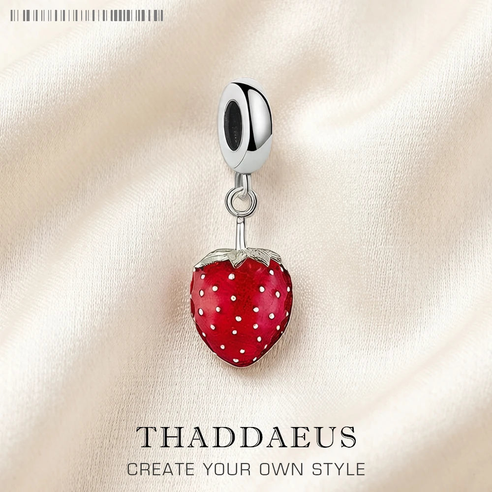 Strawberry Pendant Charm Women Girls Spring Fashion Silver 925 Sterling Jewelry Accessories Party Sweet Gift Qme