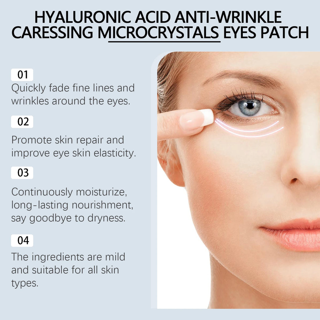 Micro-needle Eye Patch Hyaluronic Acid Anti-Wrinkle Fade Eye Fine Lines Moisturizing 0.25mm Caressing Microcrystals Eyes Patch Qme