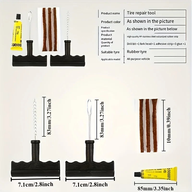 Essential Car & Motorcycle Tire Repair Tool - Get Ready for Any Emergency! Qme