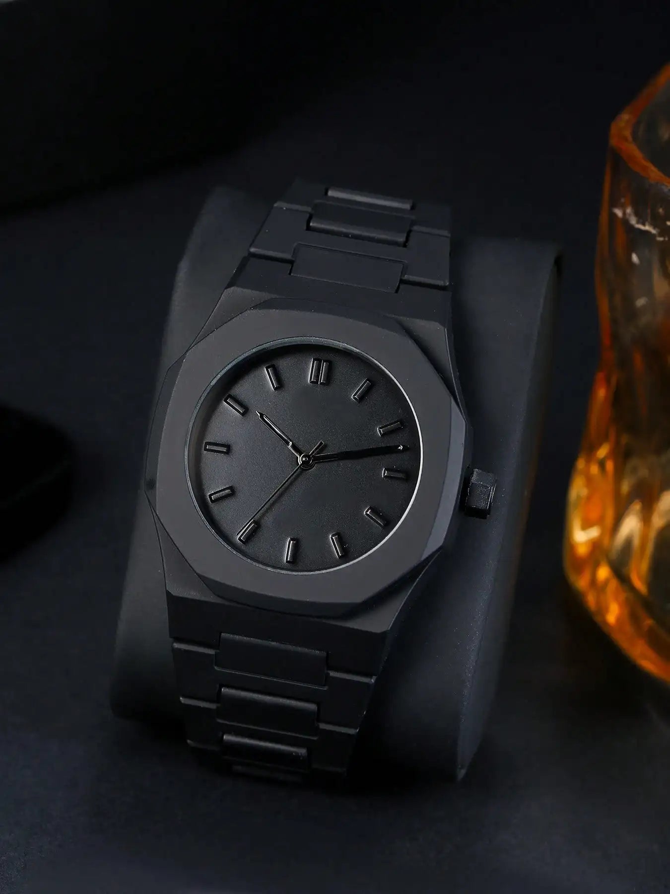 2-piece Light Luxury Fashion Octagonal Versatile Men's Business Quartz Watch Premium Sense Set Qme