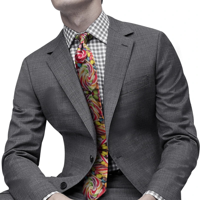 Funny Candy Snacks Printed Tie Unisex Casual Creative Novelty Men's Qme