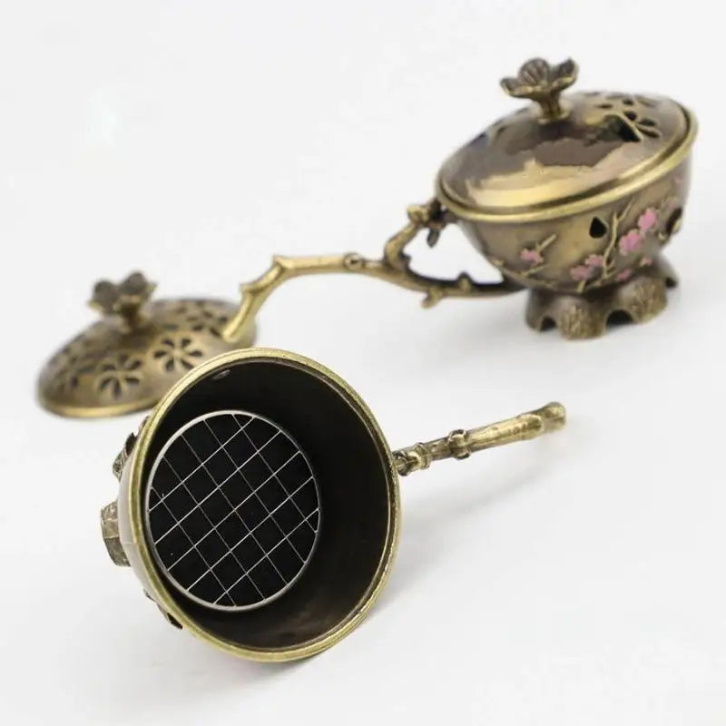 Zinc Alloy Small Craft Home Decor Plum Blossom Incense Burner Handle Qme