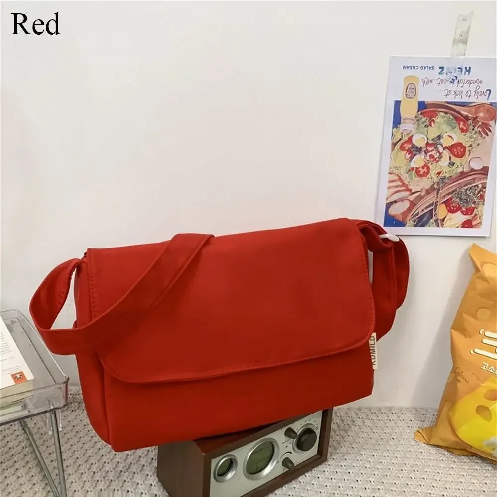 Canvas Shoulder Bags Women Simple Large Capacity Students Couples Shoulder Crossbody Commuter Casual Versatile Class Tote Bag Qme RD