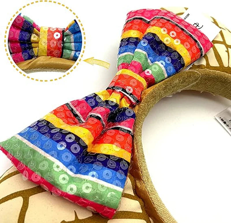 Mouse Ears Headbands Shiny Bow Headband Glitter Princess Party Decoration Cosplay Hair Accessories Hairband for girl Women Adult Qme