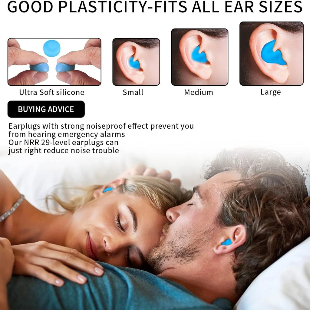 Silicone Sleeping Ear Plugs Noise Reduction Anti Snore Sound Qme