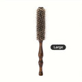 Wooden Handle Hair Curling Comb Ergonomic Design Durable Bristles Qme L