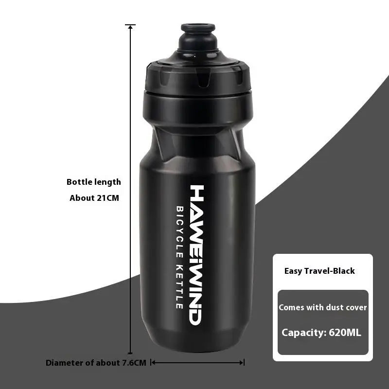 Large Capacity Bike Water Bottle Mountain Road Biking Sports Fitness Qme Black