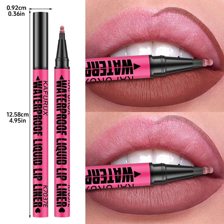 Liquid Matte12-Color Lipliner Pencil Waterproof Plumping Stain Qme