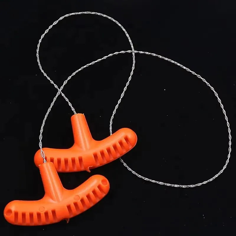 High-quality Multi-purpose Mini Pocket Wire Saw Stainless Steel Wire Saw Orange Outdoor Camping Emergency Survival Gear Tools Qme