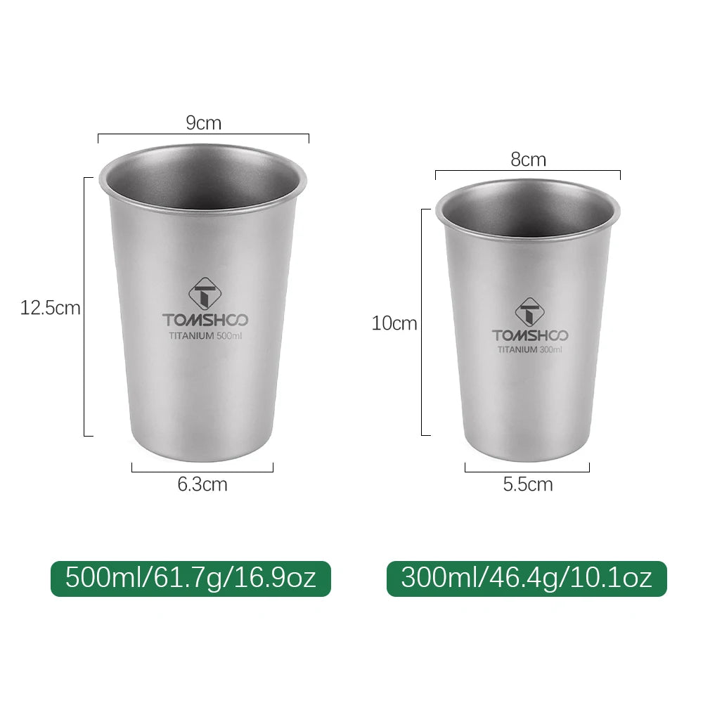 TOMSHOO Outdoor Camping Titanium Cup Pure Titanium Water Cup Beer Mug Portable Qme