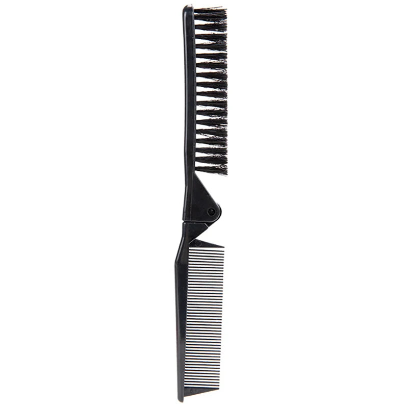 Portable Soft Boar Bristle Hair Comb Travel Beard Brush Foldable Qme one size