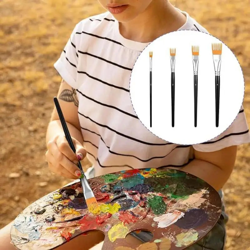 Serrated Shape Paintbrush Watercolor Oil Digital Painting Landscape Qme