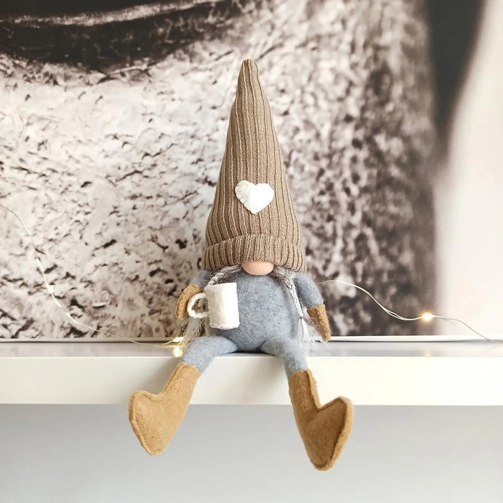 Fabric Colorblocking Faceless Gnome Ornament Tiered Tray Farmhouses Doll Decoration Home Desktop Cabinet Ornaments Party Gifts Qme B