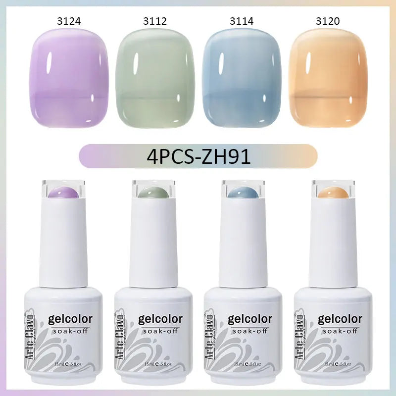 Arte Clavo Summer Series Jelly Nude Gel Polish Translucent Nail Qme 4B-ZH91