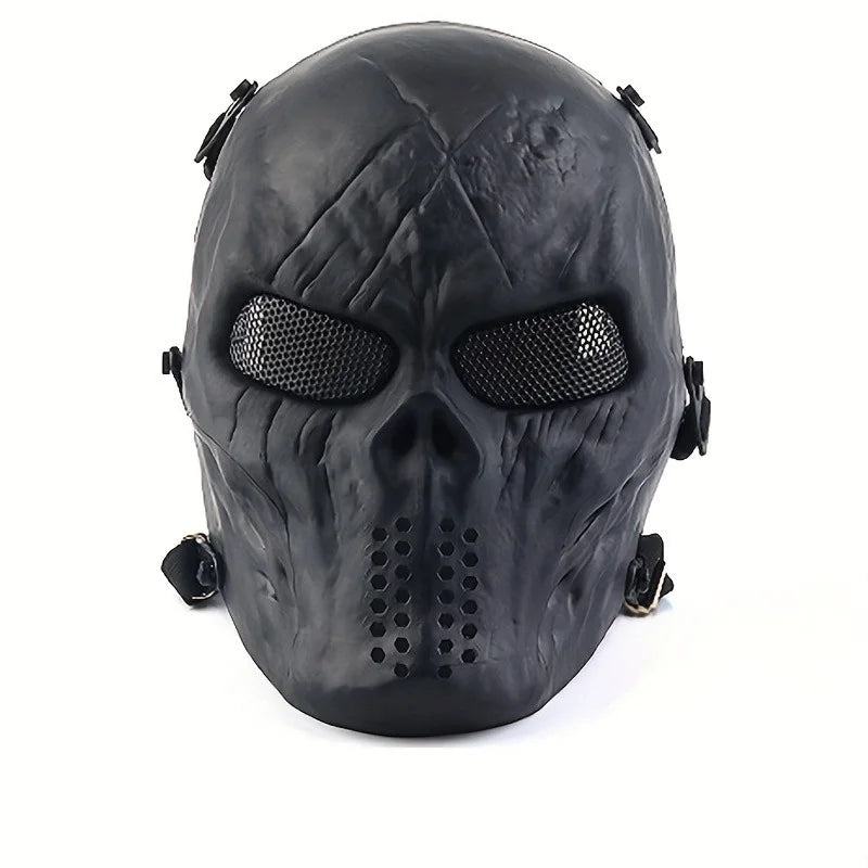 Men's Skull Warrior Mask Cool Camouflage Party Cosplay Accessory Unique Birthday Gift for Boyfriend Horror Game Party Decoration Qme