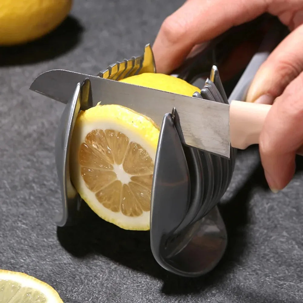 Stainless Steel Kitchen Handheld Orange Lemon Slicer Tomato Cutting Qme