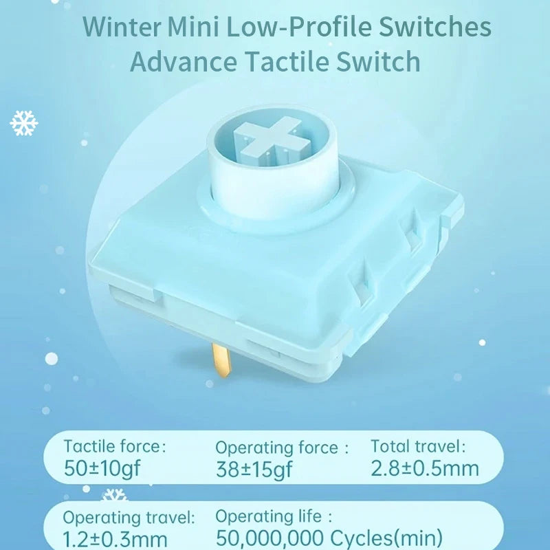 Kailh Low Profile 1353 Switch Spring Summer Autumn Winter MINI Switch Linear Clicky Tactile Mechanical Keyboard Hitbox Switches Qme Winter 70pcs