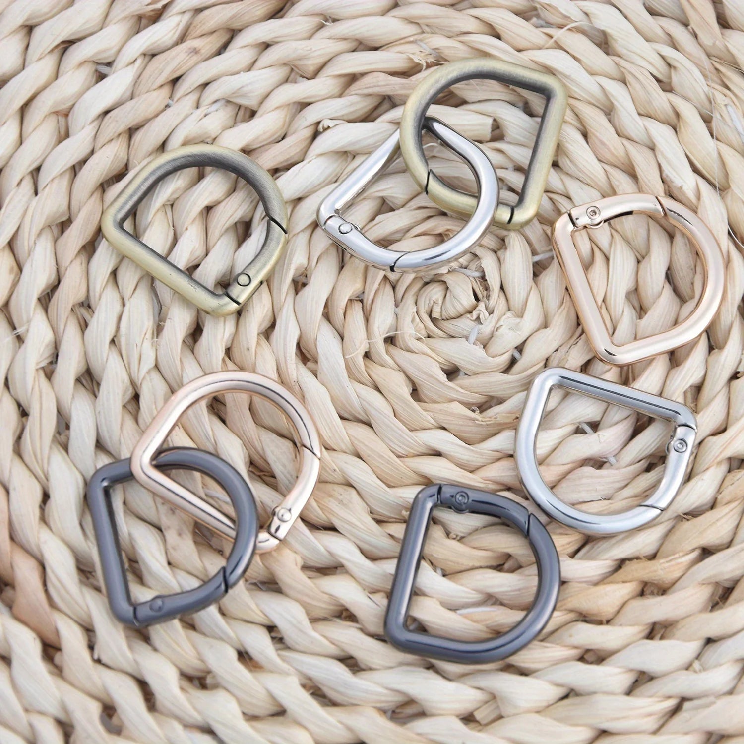 Spring Open D Ring Buckle Zinc Alloy Snap D Ring Clasp DIY Bag Hardware Accessories For Purse Handbag Strap Connect Hook Qme