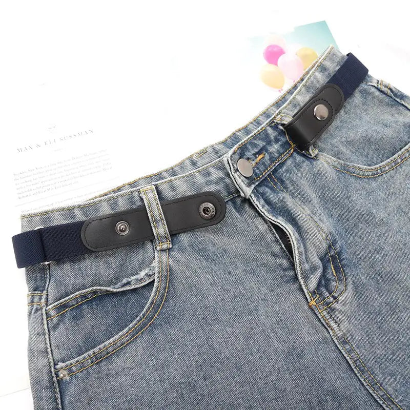 New Adjustable Belts for Women Buckle-Free Waist Jeans Pants No Buckle Stretch Elastic Waist Men Canvas Belt Lazy Invisible Belt Qme