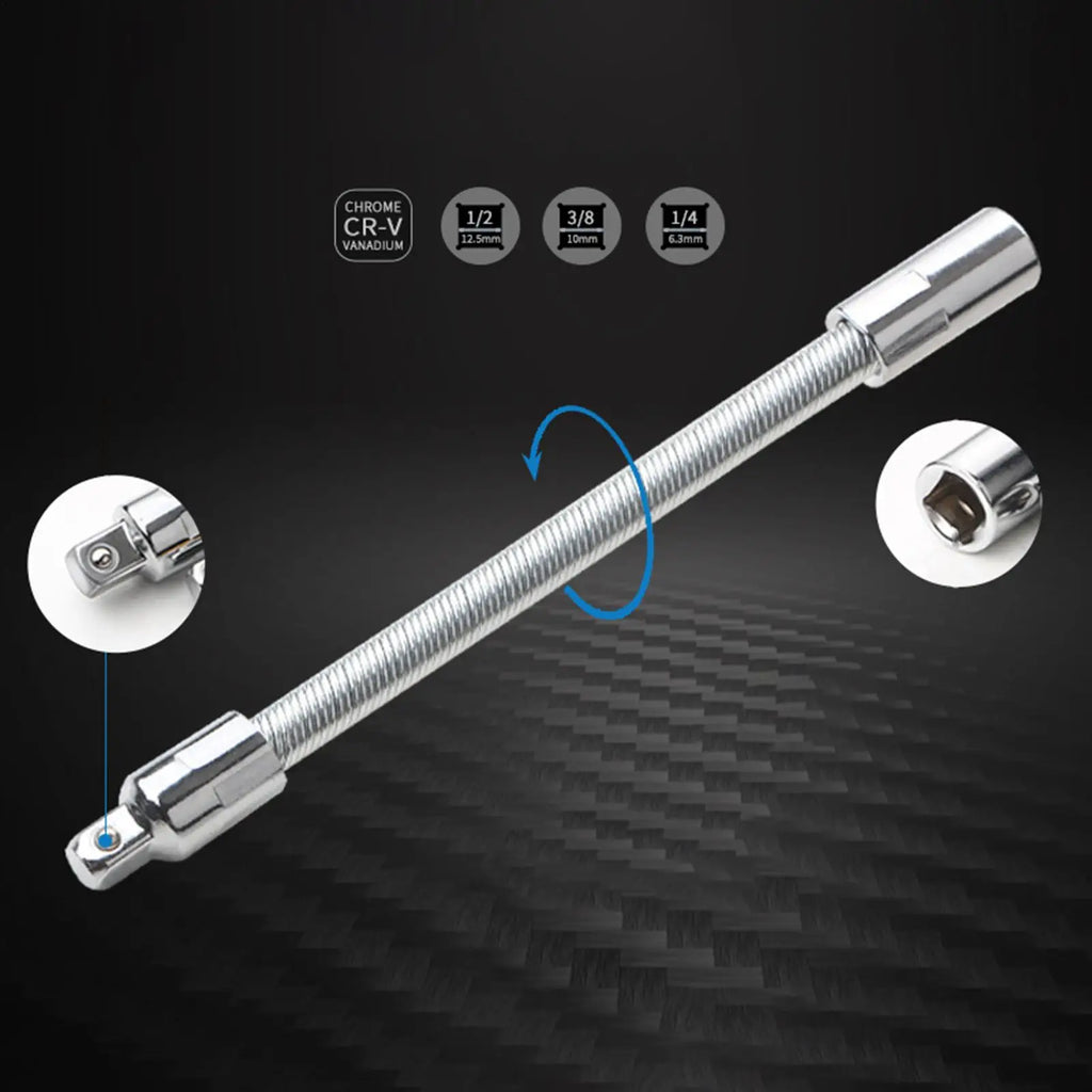 Flexible Ratchet Extension 3 Pieces Long Reach Bendable Bar Flexible Electric Wrench Connecting Rod For Home Garage Workshop Qme