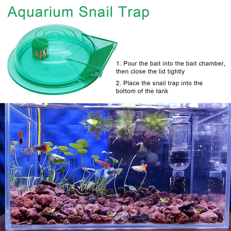 Aquarium Snail Trap, Plastic Snail Catcher For Freshwater Fish Tank Green Snail Catch Box. Qme