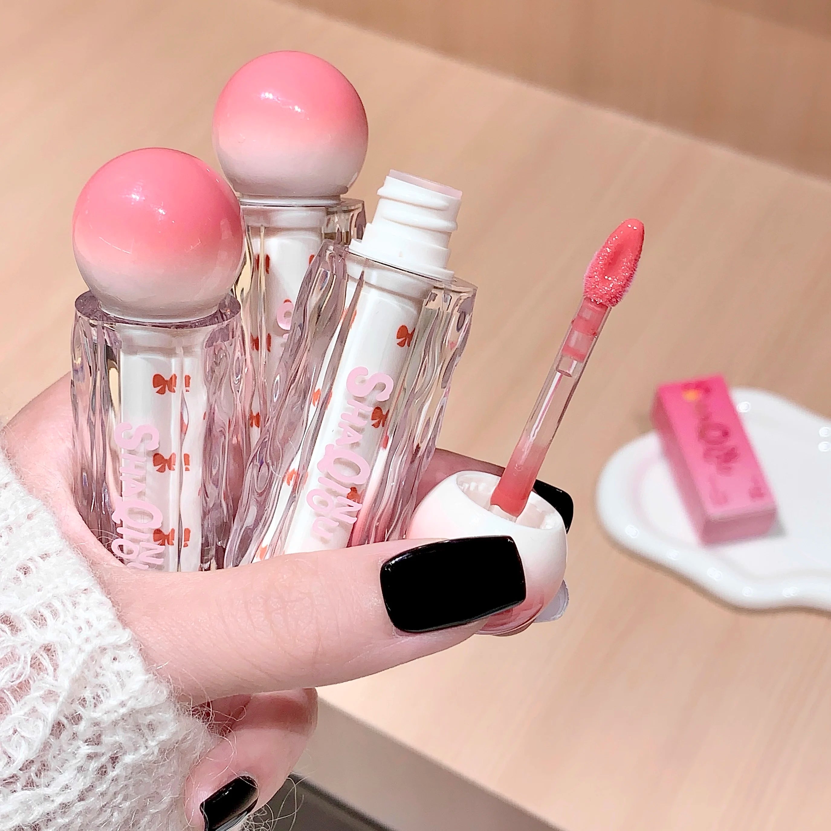 SHAQINUO Watery Lip Gloss Moisturizing Mirror Water Long-lasting Qme