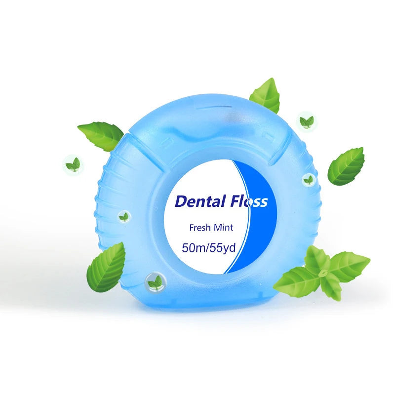 1 Roll 50m Dental Flosser Oral Hygiene Teeth Cleaning Wax Mint Qme