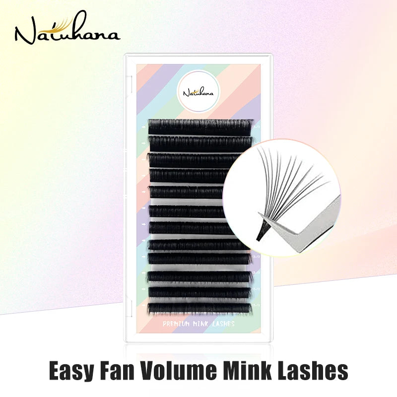 NATUHANA Easy Fan Fast Fanning Volume Lashes Autofans Fake Eyelash Qme C 0.05mm 7-8-9mm
