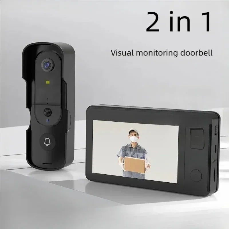 Two Way Voice Video Intercom System 120 Degree Viewing Angle Wireless Video Doorbell Camera Wireless Video Doorbell Qme