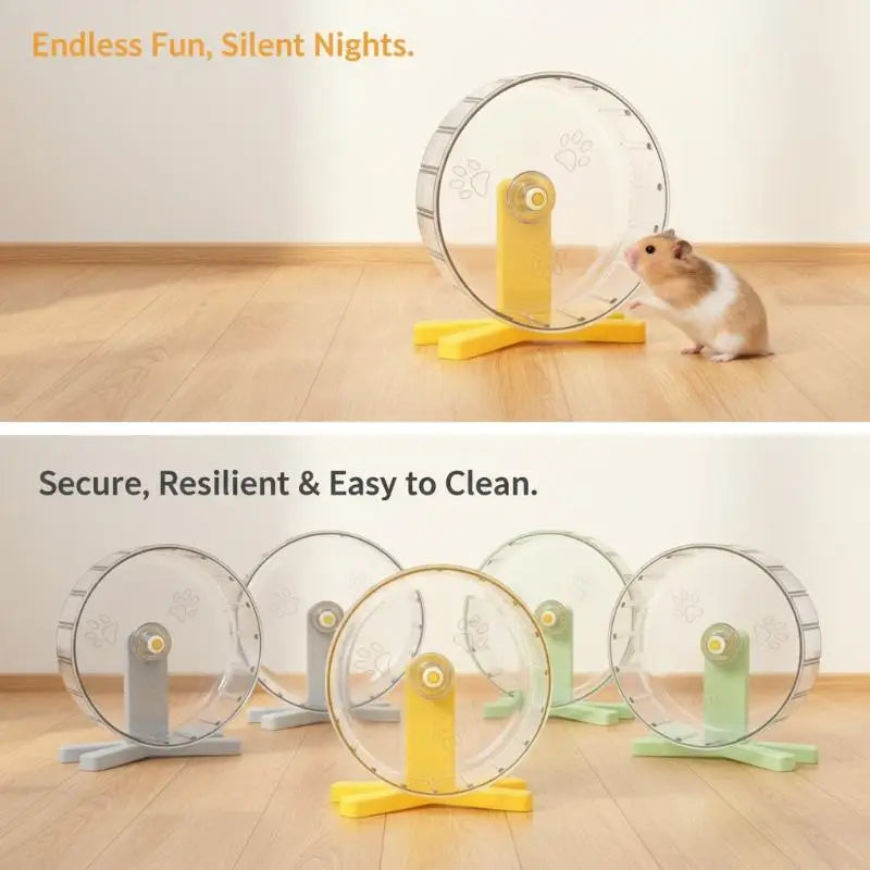 Hamster Transparent Running Wheel Quiet Exercise Toy Detachable Qme