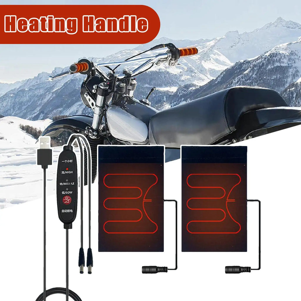 Heated Handlebar Grip 5V Handlebar Cover Heated Grips 3 Heating Levels Warm Hand Protection Winter Riding Gear for ATVs Electric Qme
