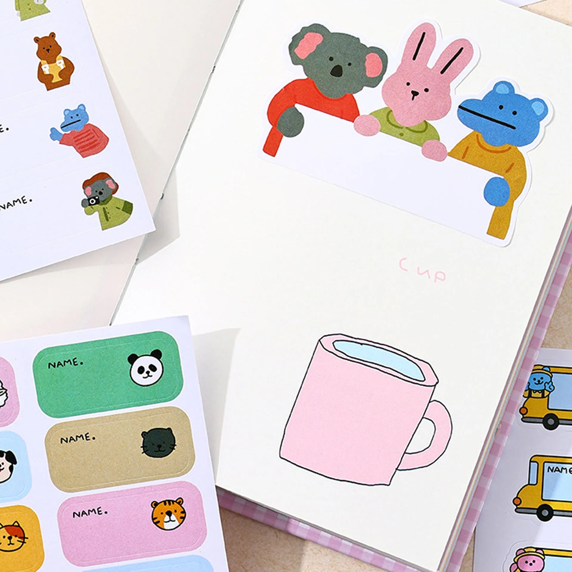 Cartoon Name Labels, Adhesive Name Stickers for Kids. Suitable for kindergarten supplies, water cups and books.Cartoon Name Labe Qme