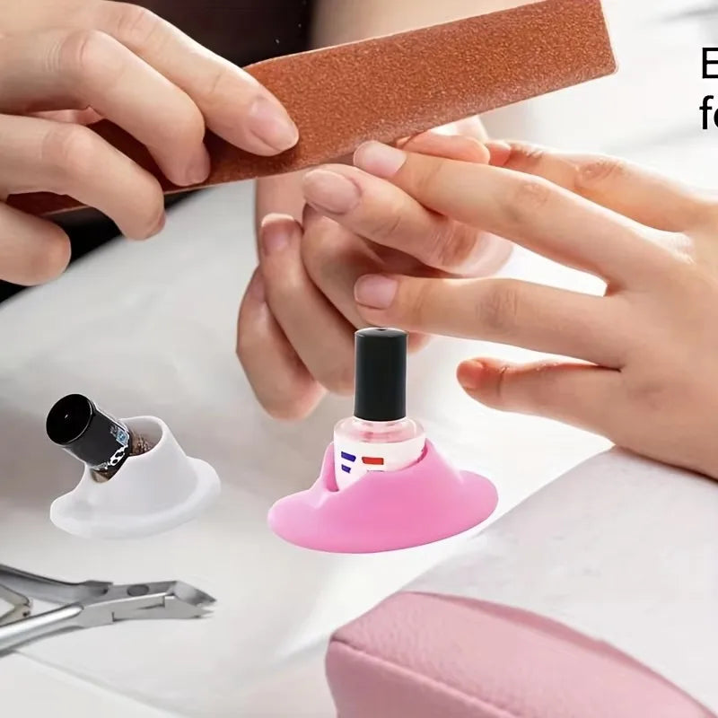 Nail Polish Bottle Holder, Nail Polish Stand, Soft Rubber Nail Polish Bottle Holder, Polishing Stand, Cannot Be Opened, No Tip Qme