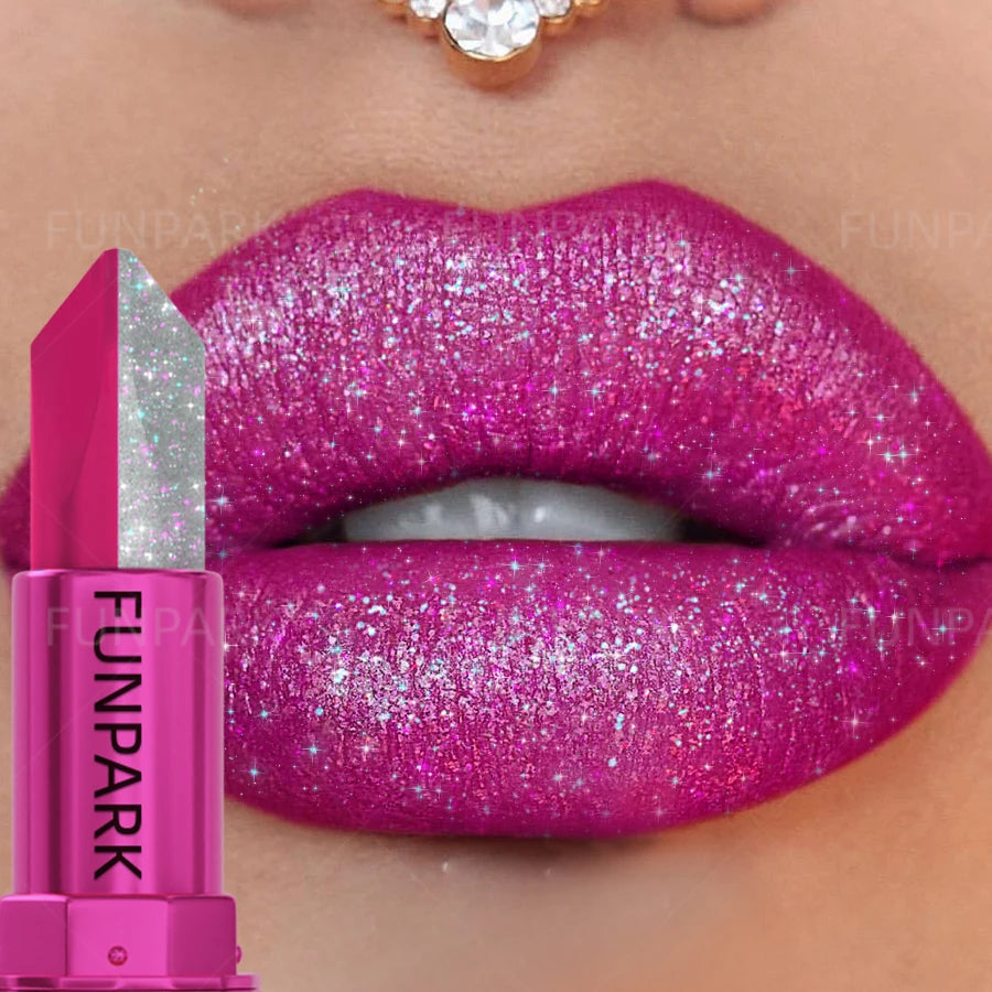 Sexy Glitter Two-tone Lipstick Matte Lipsticks Cosmetics Easy Use Lip Qme
