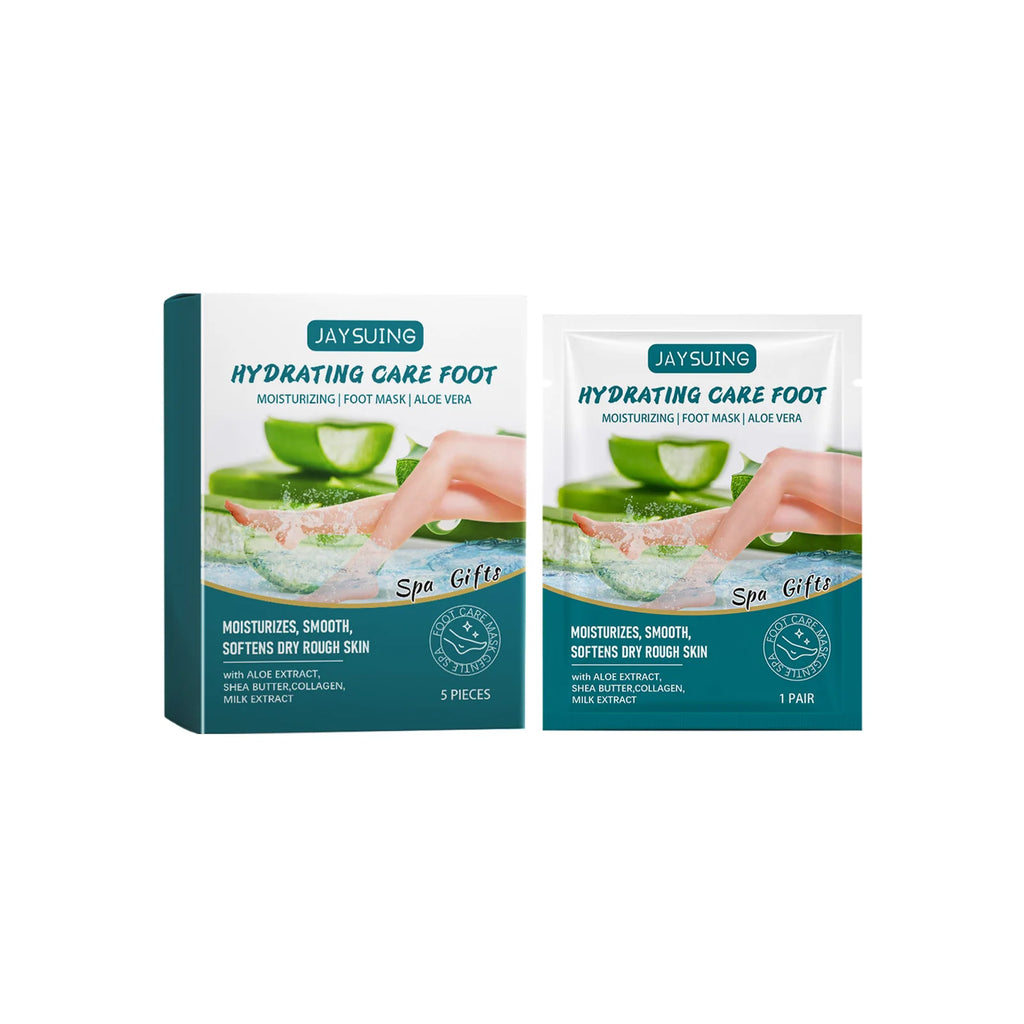 Aloe Vera Exfoliating Foot Mask Remove Dead Skin Moisturizing Softening Hydration Repair Calluses Smooth Rough Feet Foot Mask Qme 5pcs