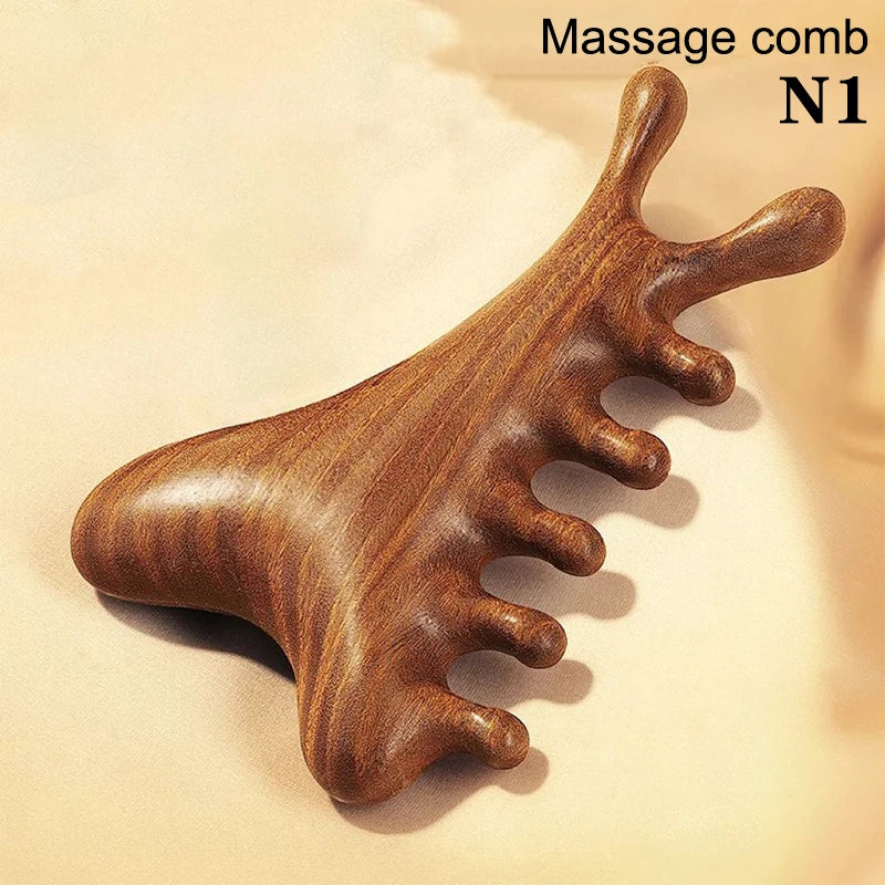 Natural Sandalwood Hair Combs Anti-static Wooden Comb Massager Tooth Qme Style7 11x6.5cm