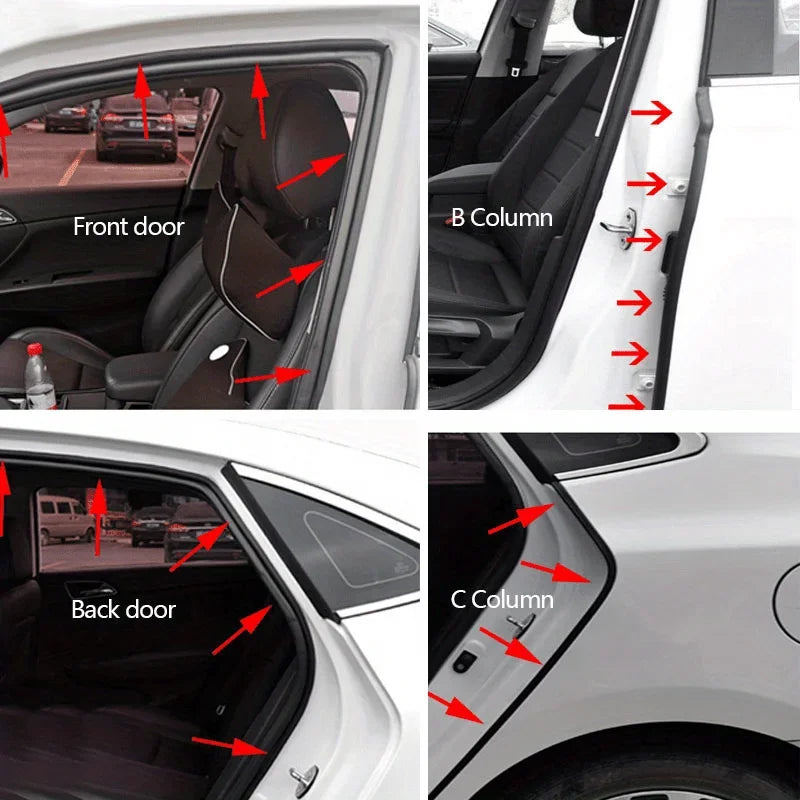 Car Door Rubber Seal Strip L-type Double Layer Sealing Adhesive Stickers Noise Insulation Weatherstrip Auto Interior Accessories Qme