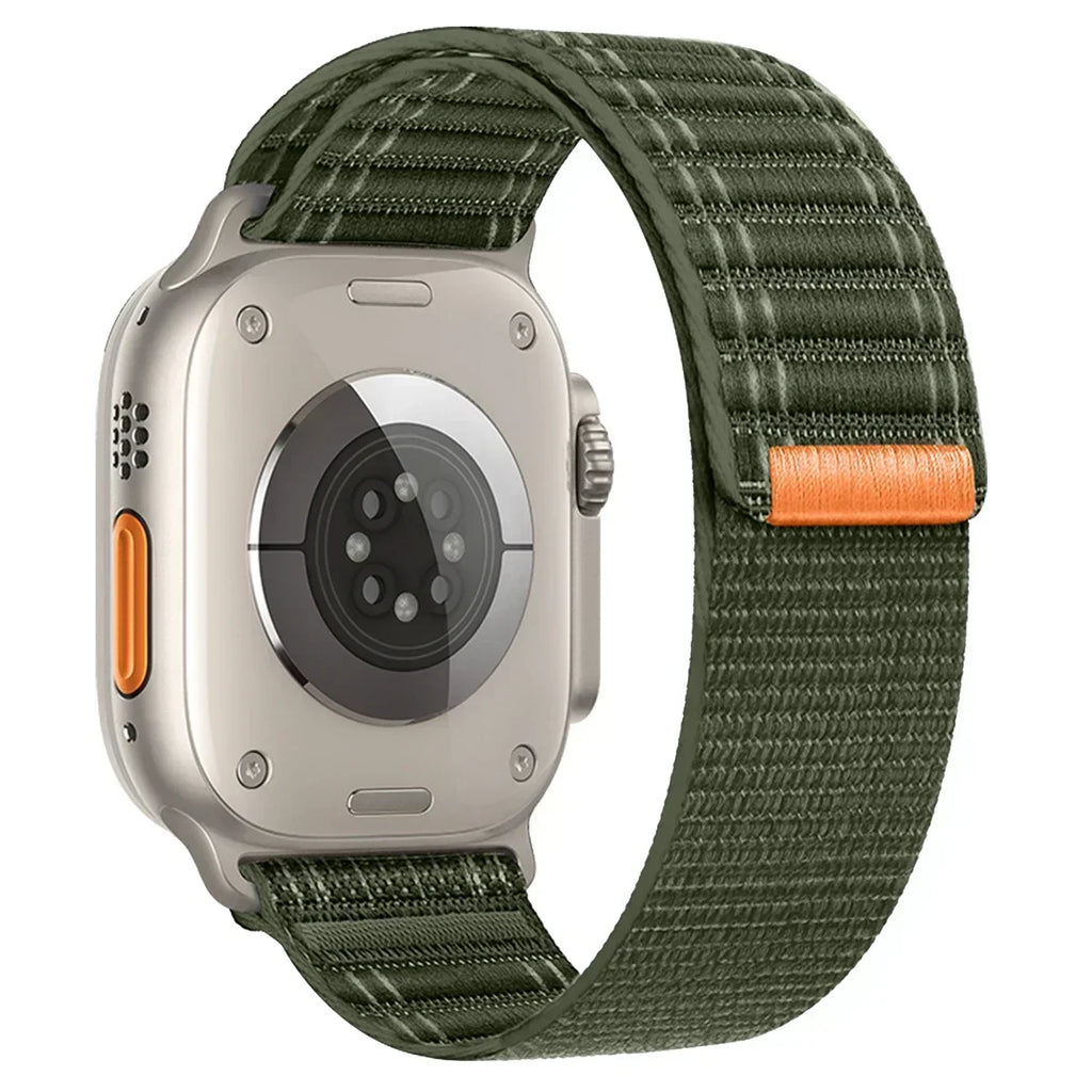Nylon Loop Strap for Apple Watch Ultra 2 Band 49mm 44mm 45mm 42mm Bracelet IWatch Series 9 8 Se 7 6 5 4 3 Smartwatch Accessorie Qme