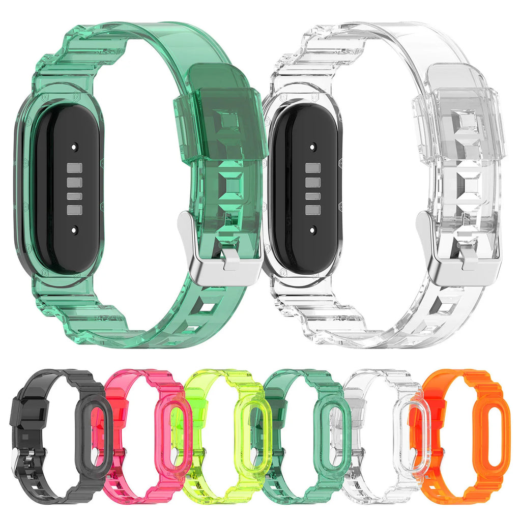 TPU Transparent Adjustable Wristband for Google Fitbit Air Fitness Tracker Watch Band Sweatproof Waterproof for Men Women Qme