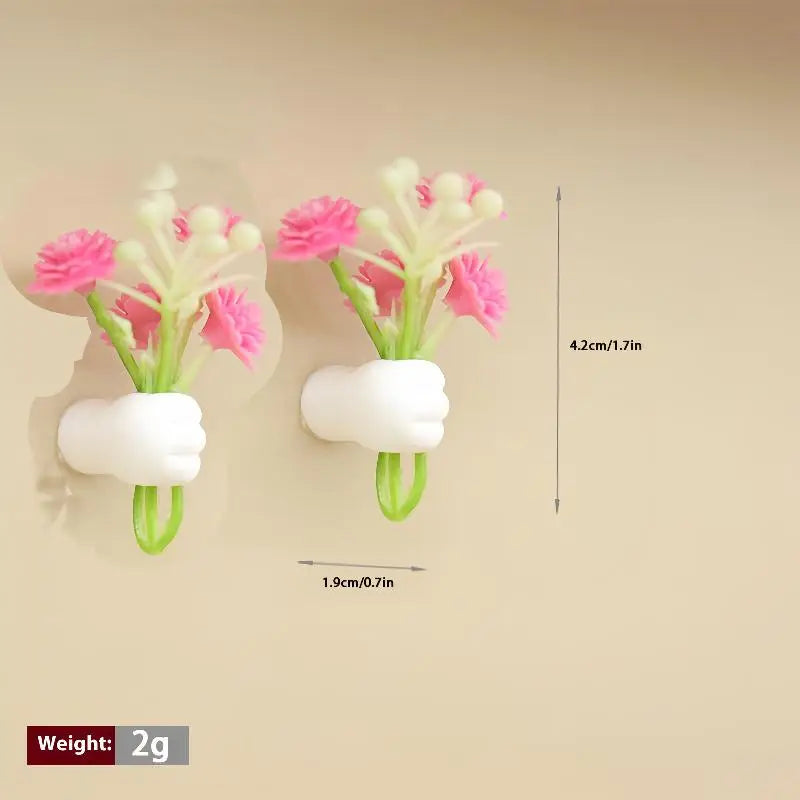 1 12 Dollhouse Miniature Handheld Flower Model Wall Hanging Qme Pink