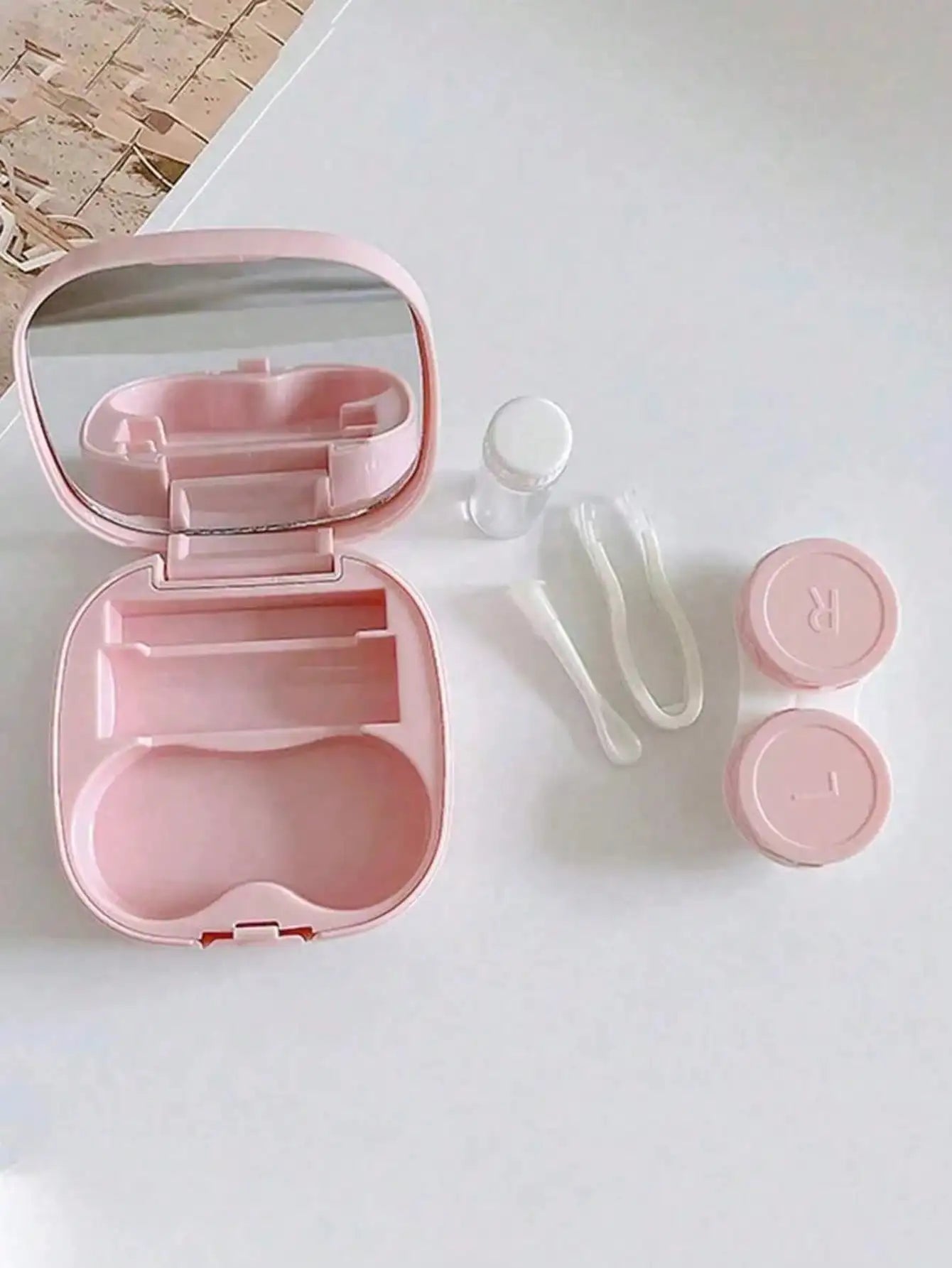 Portable Simple Square Contact Lens Case DIY Solid Holder Suitable Qme
