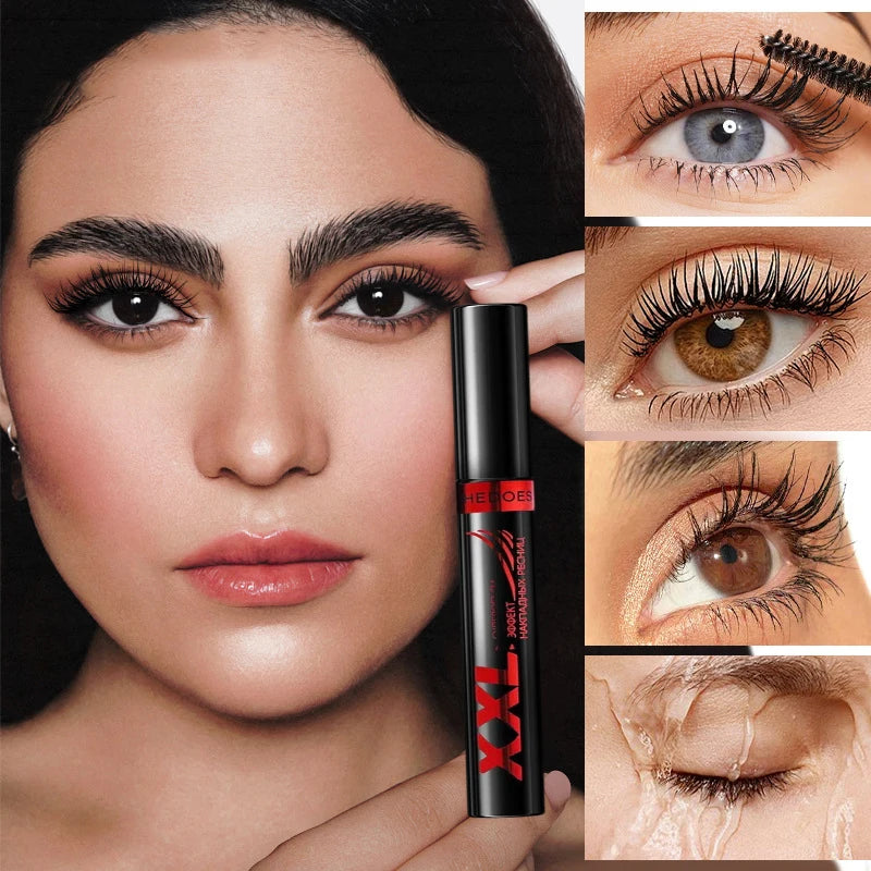 3D Mascara Waterproof Extra Volume Long -lasting Hyper-Curl Lengthening Eyelash Non-smudging Eyelashes Black Mascara Makeup Qme