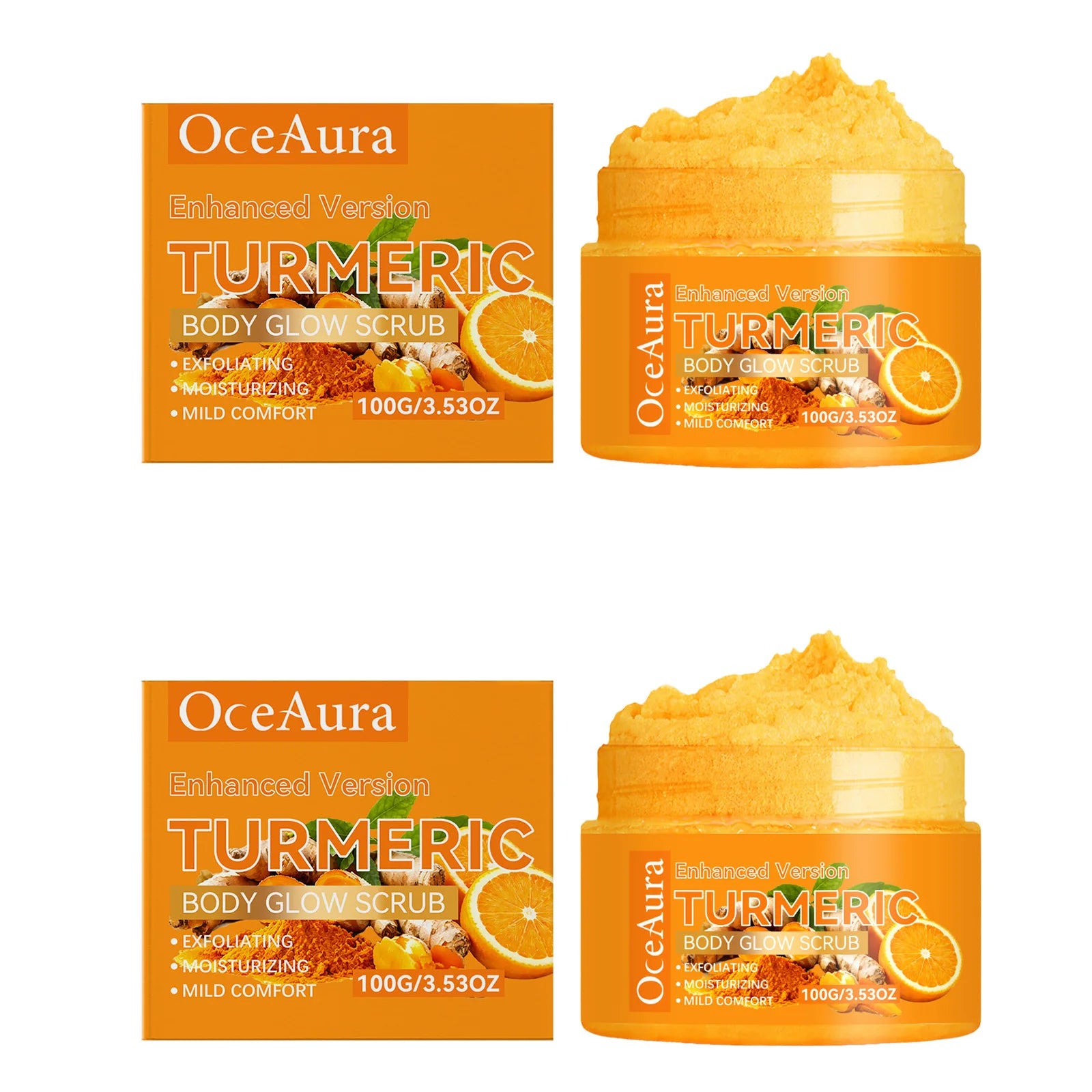 Oceaura Body Glow Scrub Deep Cleaning Dead Skin Removal Lasting Qme 2 X 100g Boxed