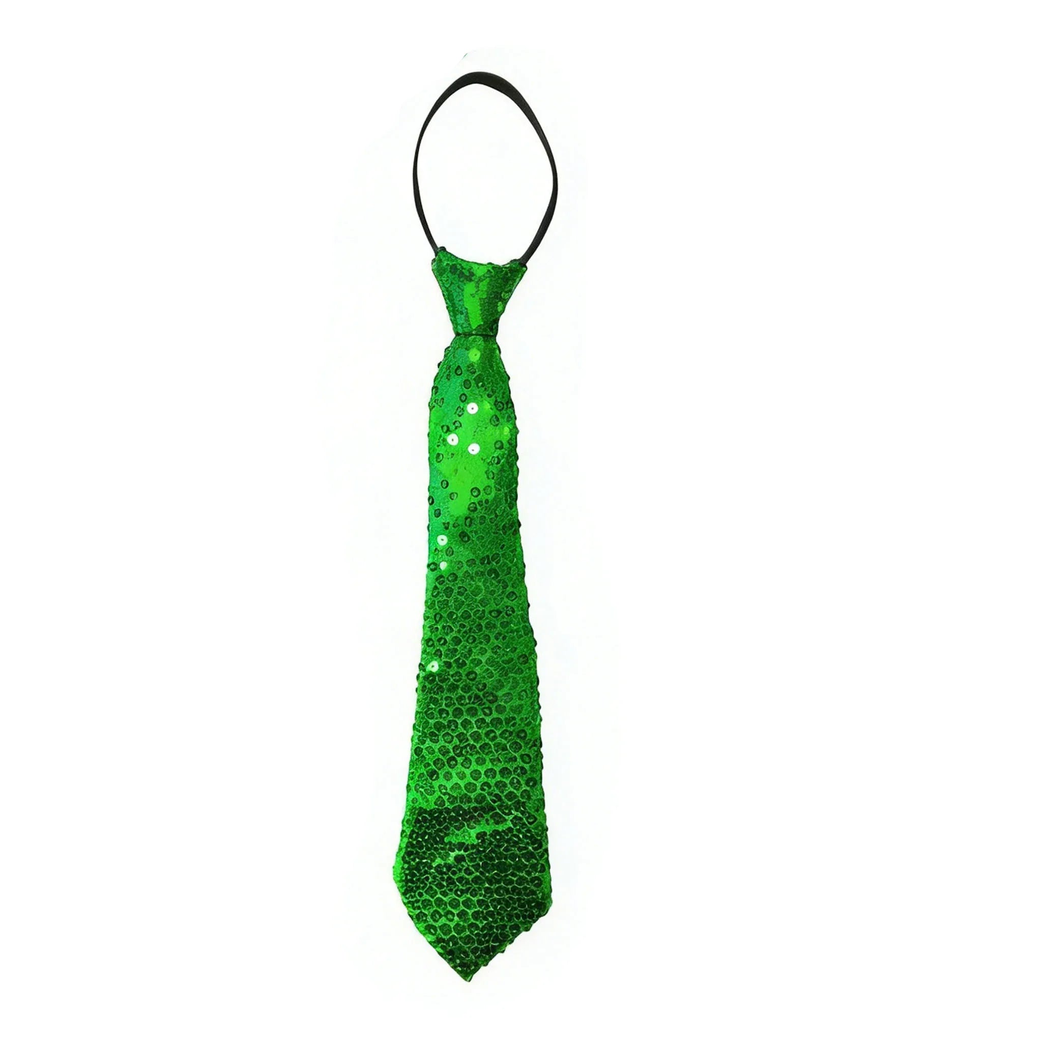 Shiny Sequins Neck Ties Men Women Stage Glitter Performance Prom Paillette Accessories Fashion Party Adjustable Necktie Qme Green