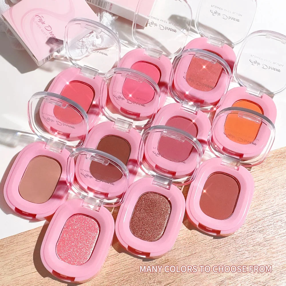 Monochrome Matte Blush Powder Natural Nude Cheek Rouge Brightening Qme