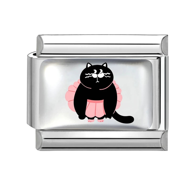 Fashion Cat Watermelon Dog Sunglasses Charm Bracelet Fit 9mm Bracelet Stainless Steel Italian Links Making DIY Jewelry Wholesale Qme Style 15